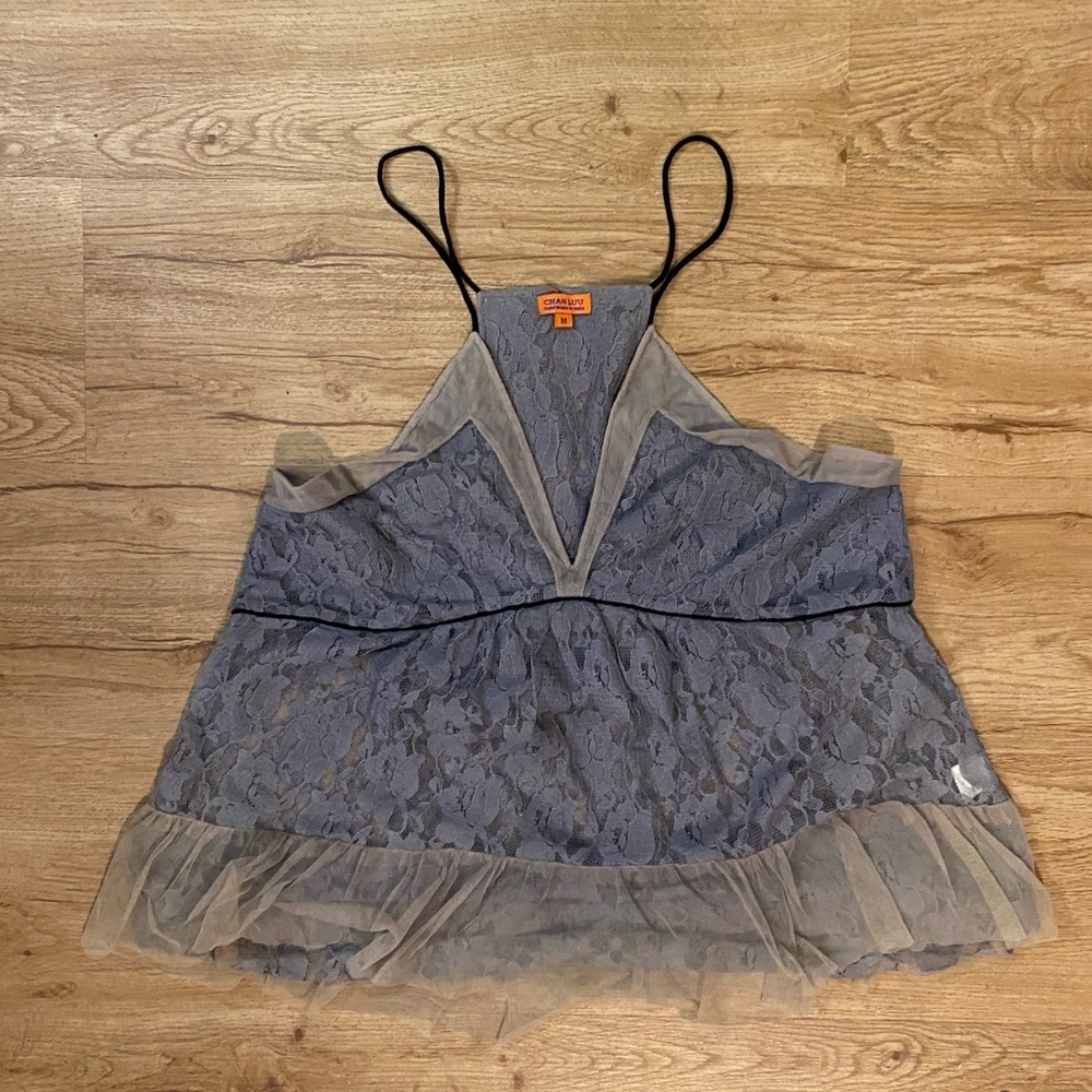 Chan Luu Blue Asymmetrical Ruffled Camisole - Picture 9 of 17